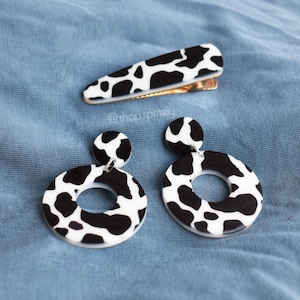Cow Print Acrylic Stud Earrings
