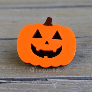 Jack O Lantern Halloween Acrylic Pin