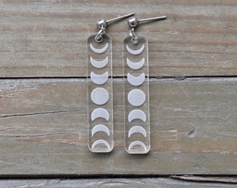 Clear Moon Phase Earrings