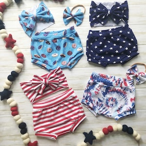 Baby 4th of July Bummies, Baby Tie dye Patriotic