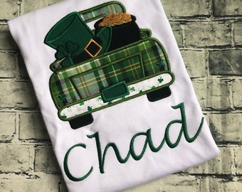 Jungen St.Patricks Tag mit LKW, Jungen St.Patricks Tag Shirt Baby Kleinkind Kind passende Geschwister