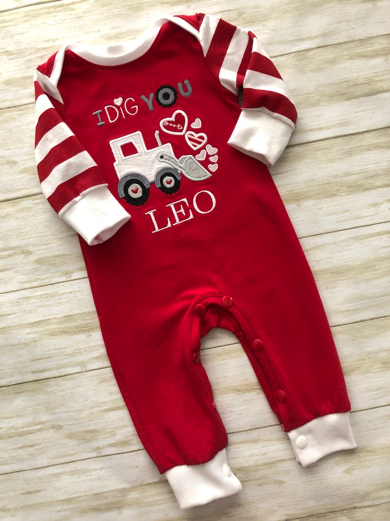 Baby Boy Valentines Day Romper Baby 1st Valentines Day Etsy