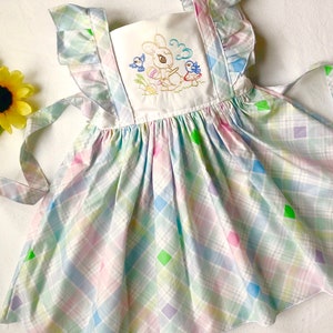 Girls Easter dress, Baby Toddler Kid Easter dress, Easter Flutter sleeve dress, Girls Easter Pinafore, Girls First Easter dress