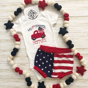 Baby 1st Fourth of July. Baby boy July 4th outfit, Baby boy truck with flag shirt, Baby boy 4th of July  shirt