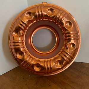 Round Copper Jello Mold Retro Kitchen Wall Hanger 3 1/2 Cups mold