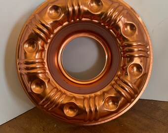 Molde de gelatina de cobre redondo, colgador de pared retro para cocina, molde de 3 tazas y media