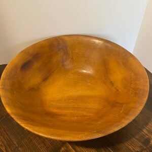 Vintage 14" Wood Bowl, Handmade Wood Bowl, Rustic Wood Bowl, Antique Wood Bowl, Farmhouse Wood Bowl, Fruit Bowl, Usable Wood Bowl