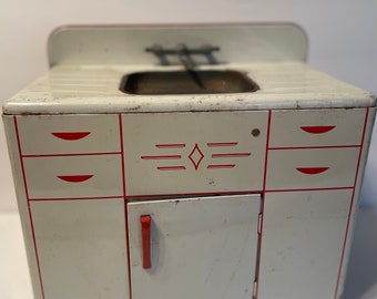 Fregadero de cocina de metal vintage para niños con tanque de agua en forma de Wolverine