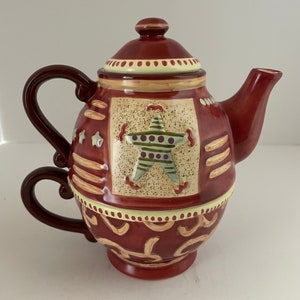Vintage Rare Pfaltzgraff Holiday Spice Teapot For One