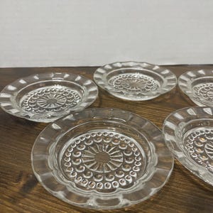 Vintage Glass Coasters/Ashtrays by Federal Glass Company in the 1950s Made in the USA Set of 5