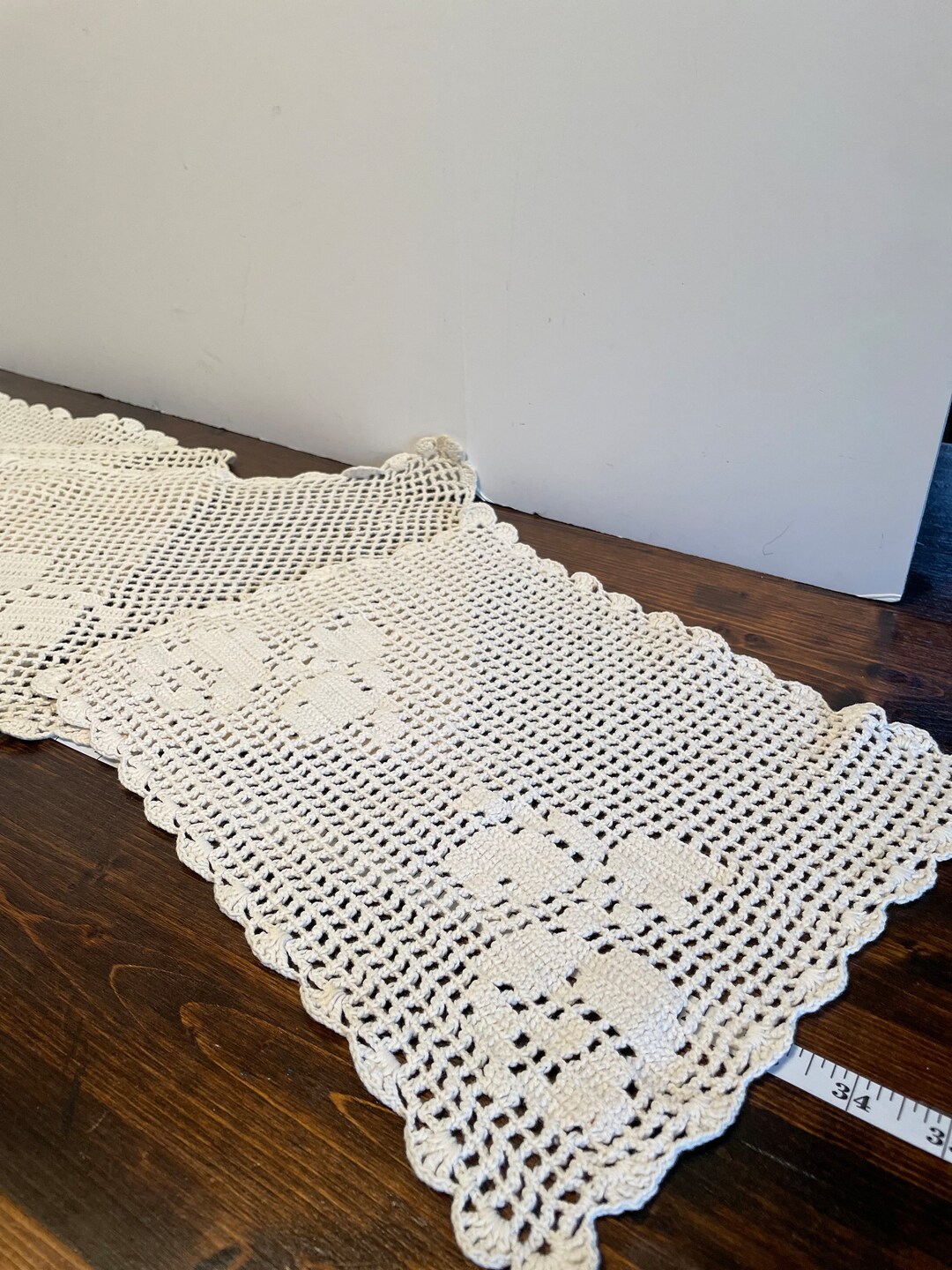 Set of 4 Crocheted Doily Placemats, Handmade Placemats, Crocheted