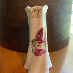 Beautiful Country Rose Hat Pin Holder, Circa 1920s, Hand painted Porcelain