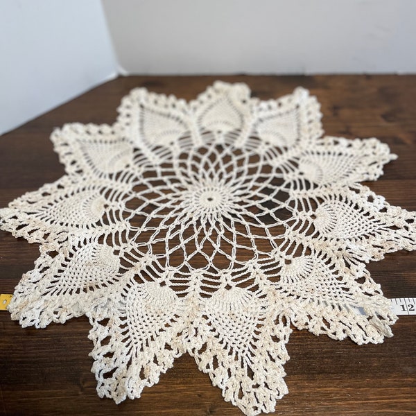 Beautiful Handmade Crocheted Doily Table top or ready to be framed