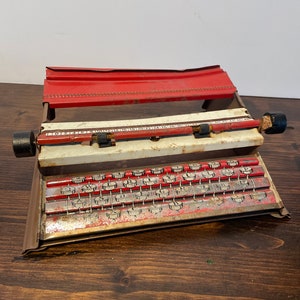 Vintage Simplex Tin Toy Typewriter Unique Old Toy