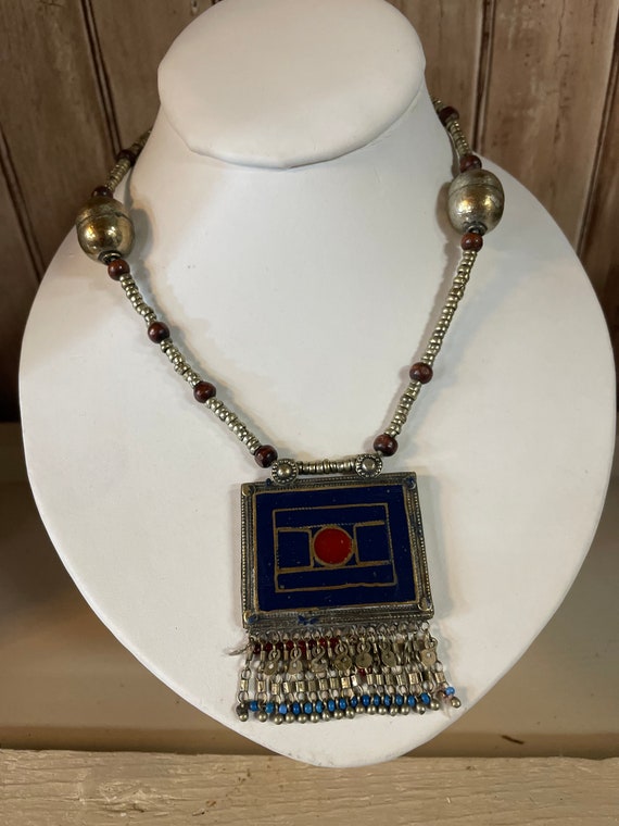 Vintage Mexican Style Aztec Necklace appears to be