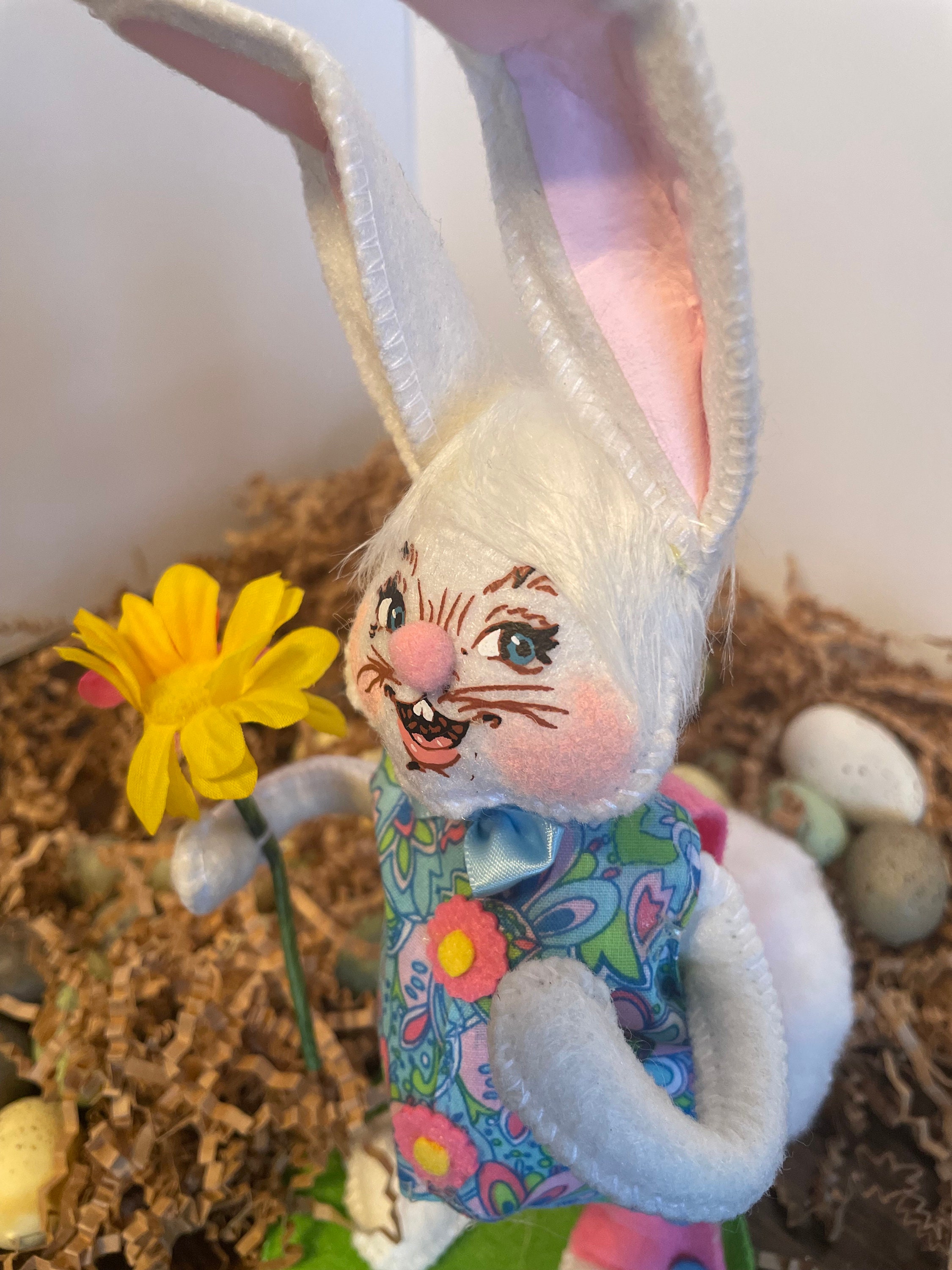 Vintage Annalee Plush Easter Bunny With Fancy Vest 9 Inches Tall ...