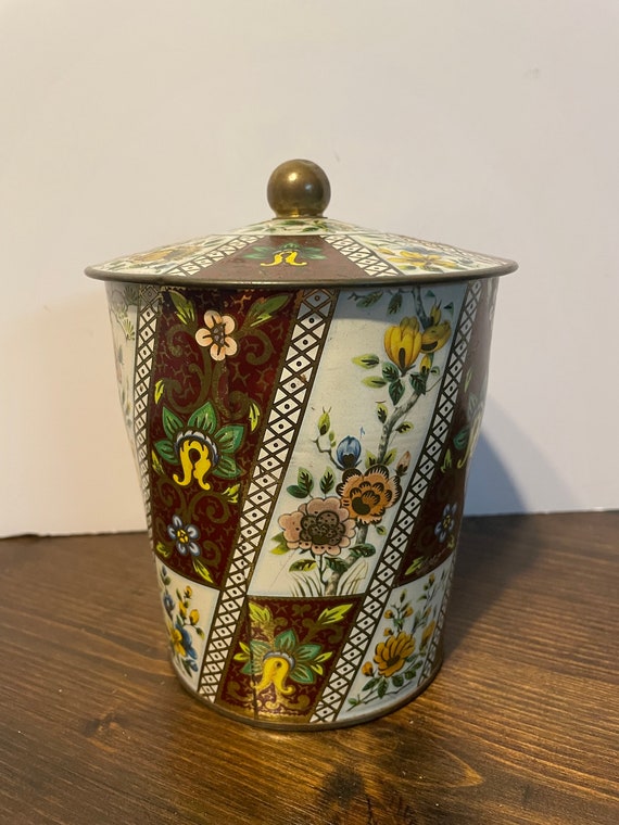 ヴィンテージ Daher 花柄装飾ブリキ容器、 - Etsy 日本