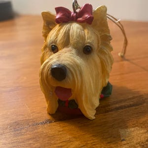 Resin Yorkshire Christmas Ornament ready for your pet lovers Christmas tree