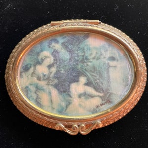 Vintage Victorian Compact, Ornately Designed, Mirror Compact, Made in Germany