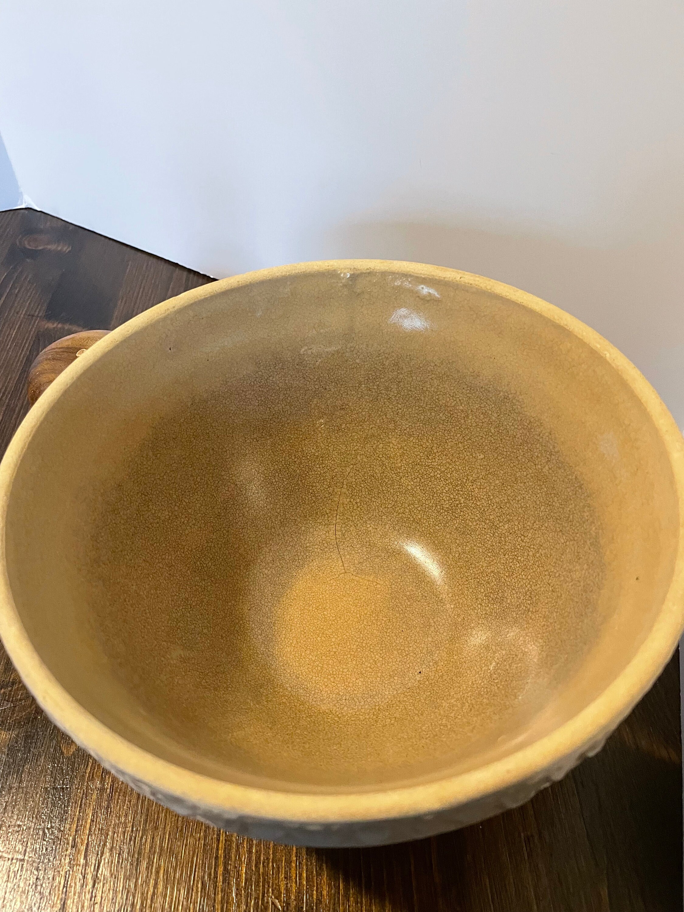 Mccoy Yellow Ware Pottery Bowl With Square Bottom Pink and Etsy