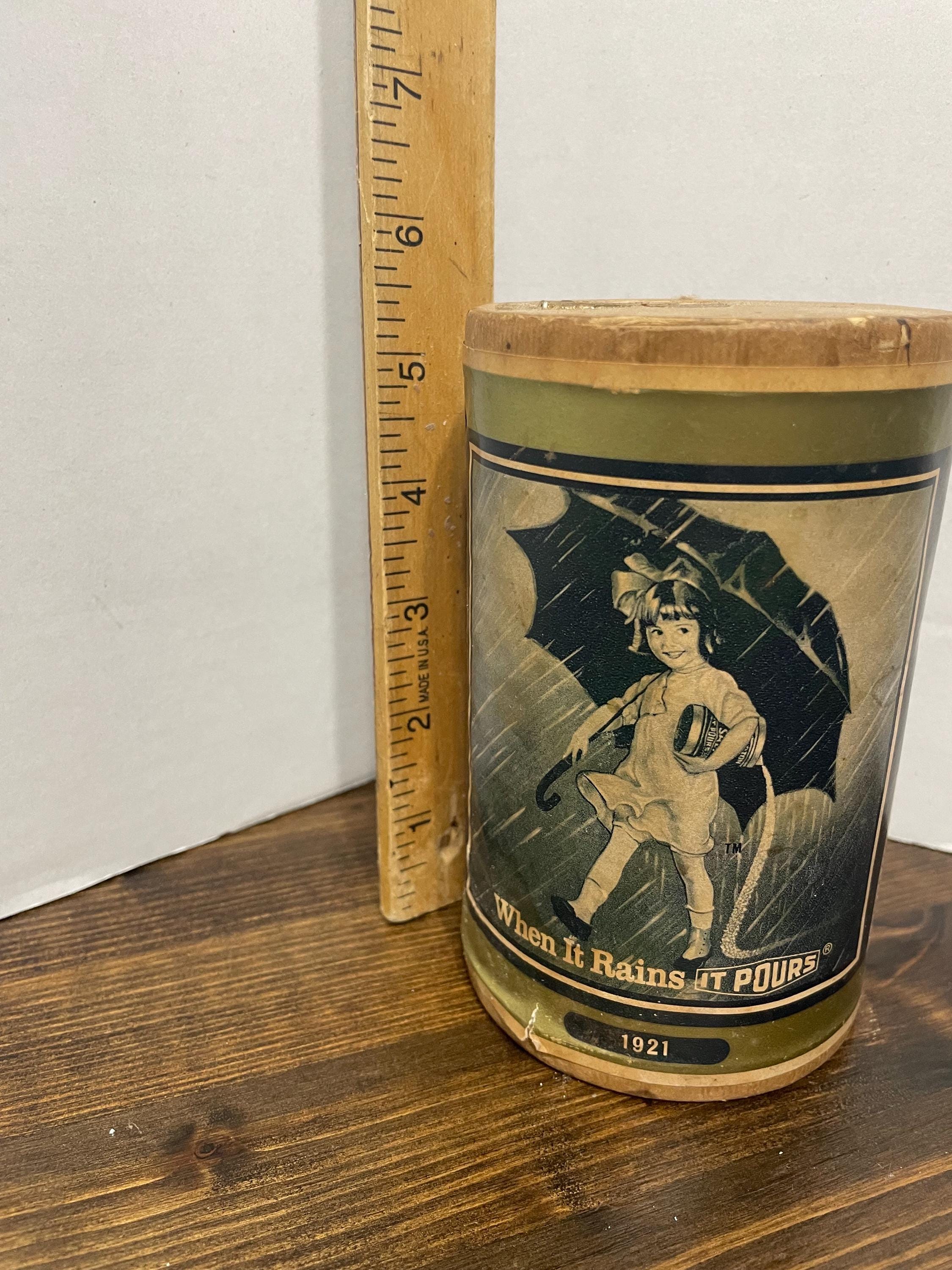 Vintage Morton Iodized Salt Cardboard Container 1914 When It Rains 