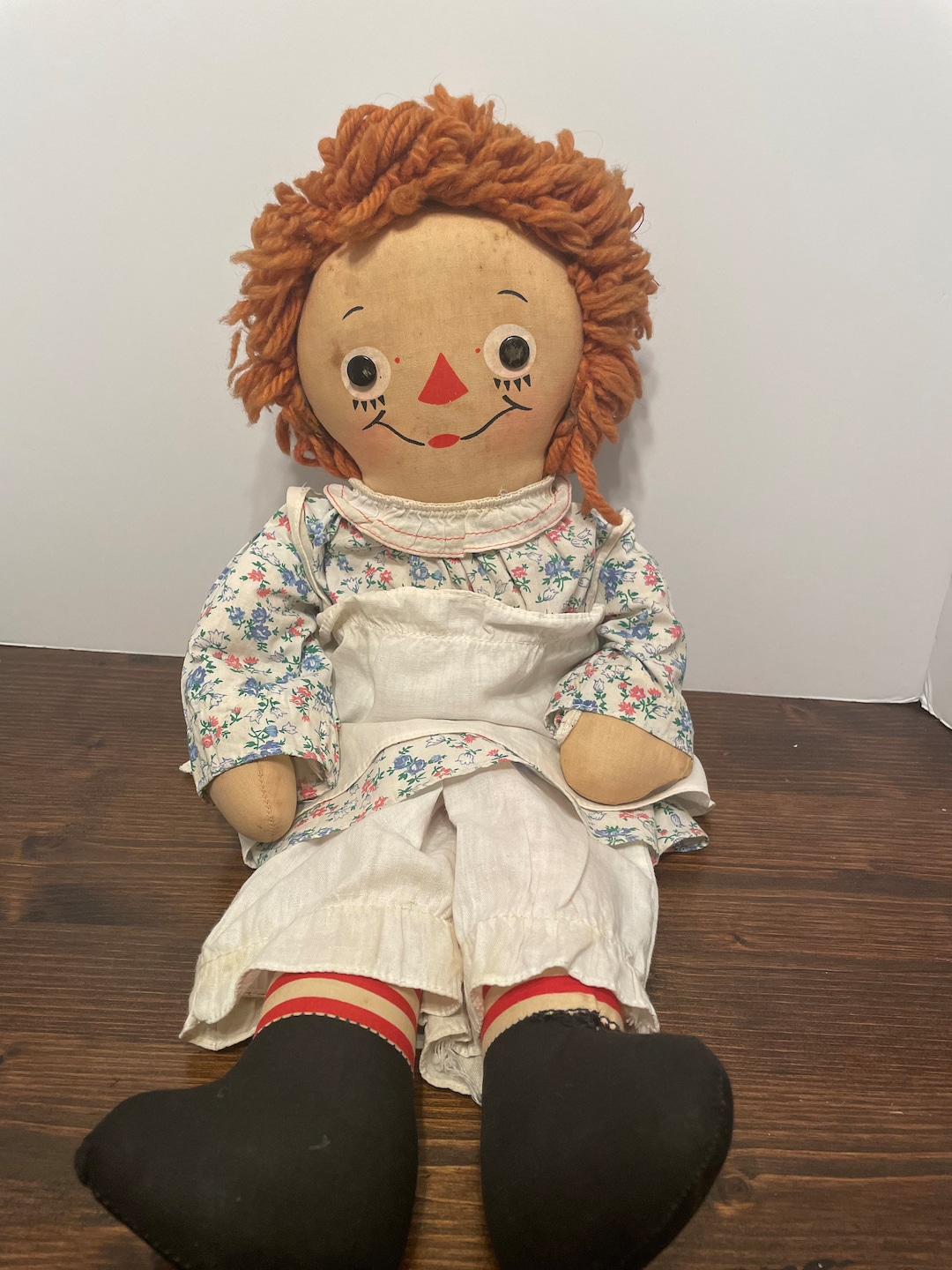 Vintage Georgene 1940-1960s Raggedy Ann Doll 21 Inches Long Great ...