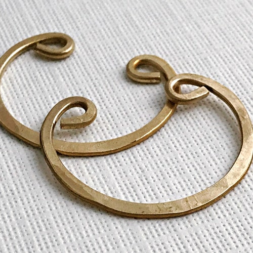 Hammered Brass Horseshoe. Handmade Semicircle Connector. Etsy