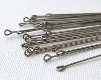 1000PCS Silver Tone Stainless Steel Eye Pins for Jewelry Making Findings DIY Crafts 20mmx0.6mm