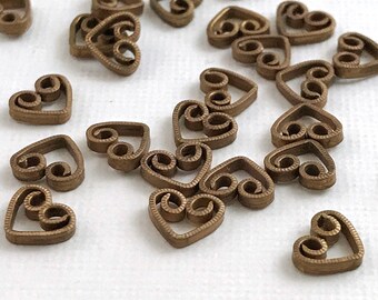 50 Silver Plated Brass Heart Drop Earring Connectors 11x8mm