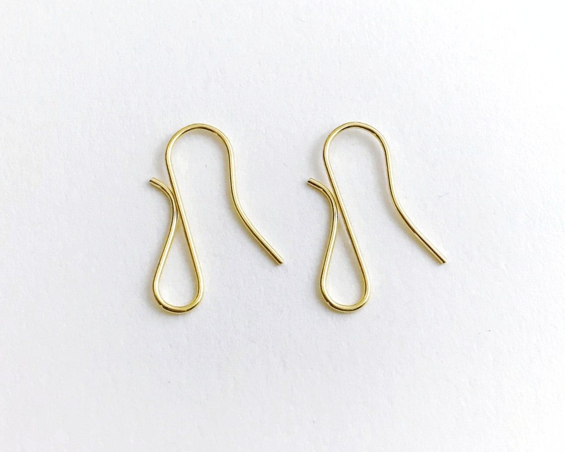 16 mm Gold Plated Fish Hook Earring Wires. Small Delicate Etsy