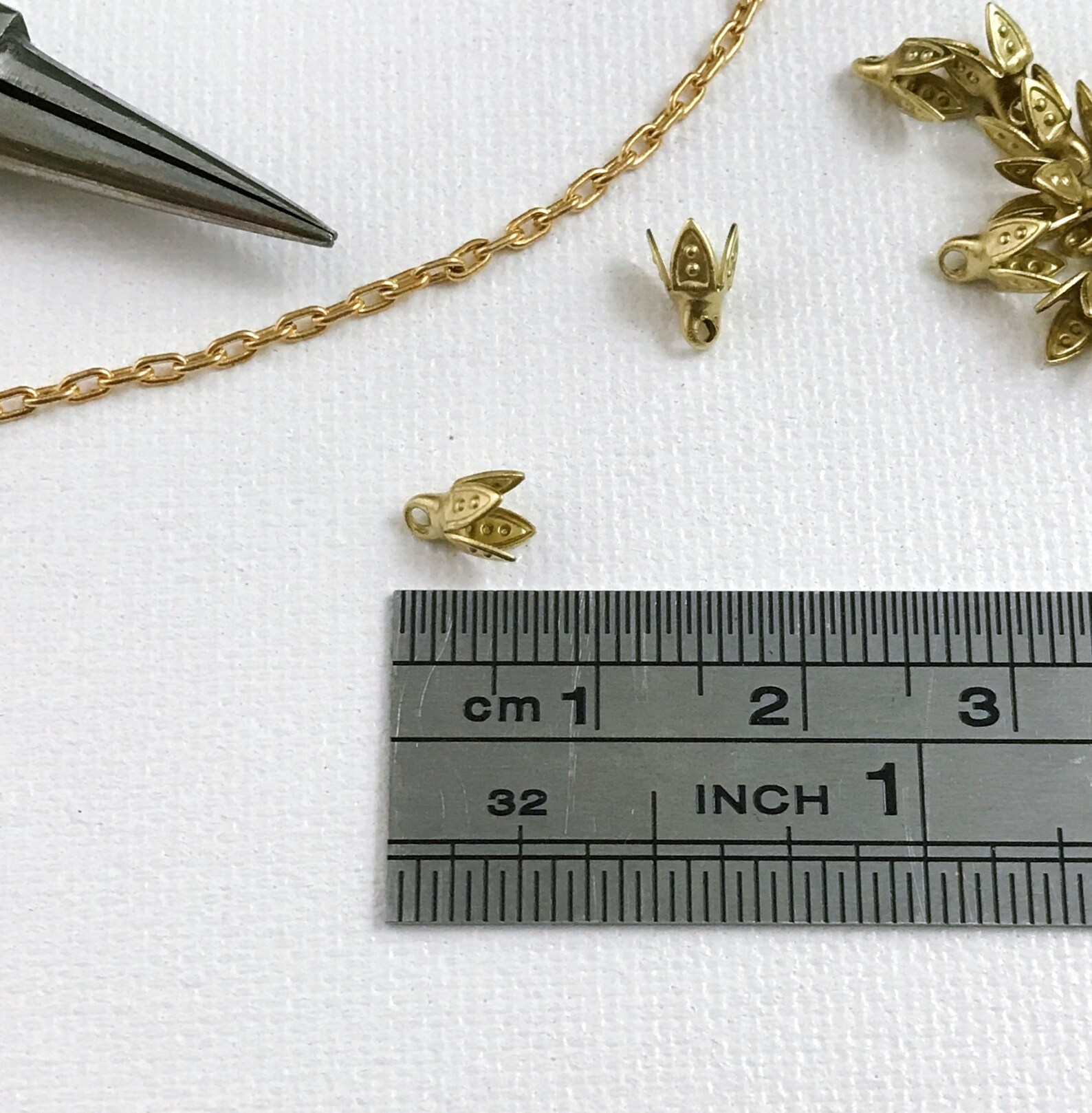 3 mm Tiny Bell Caps. Four Petal Bead Top. Beading End Caps Etsy
