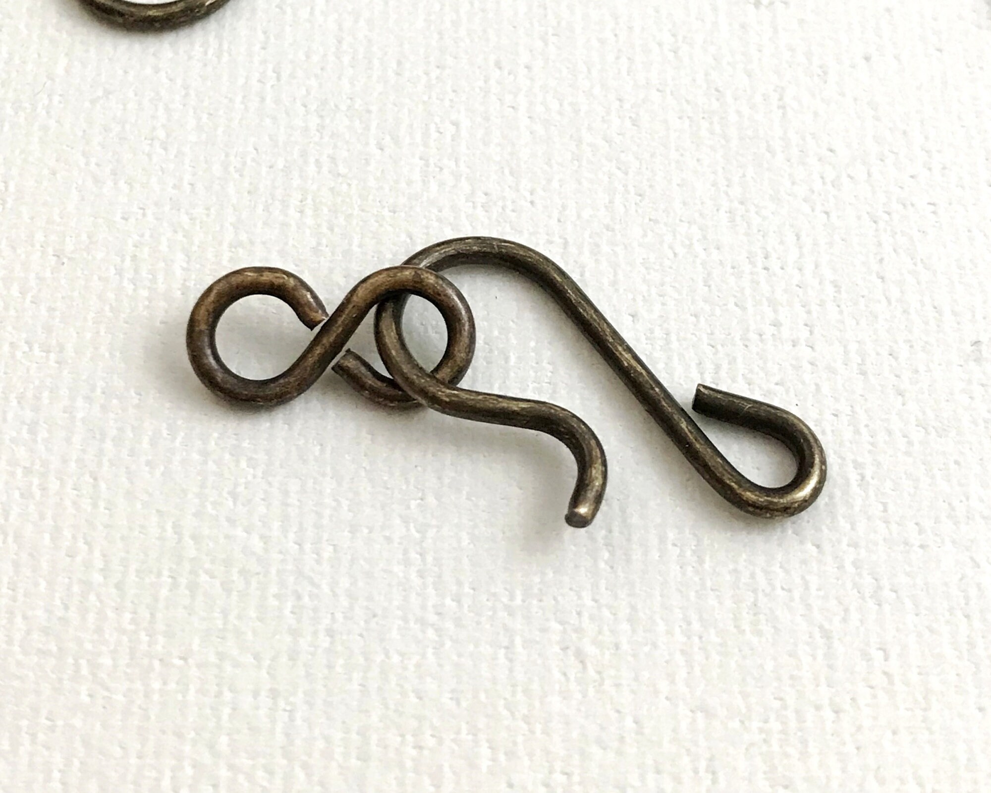 4 Sets Large Antique Brass Hook & Eye Clasp. Dark Ox Brown Etsy
