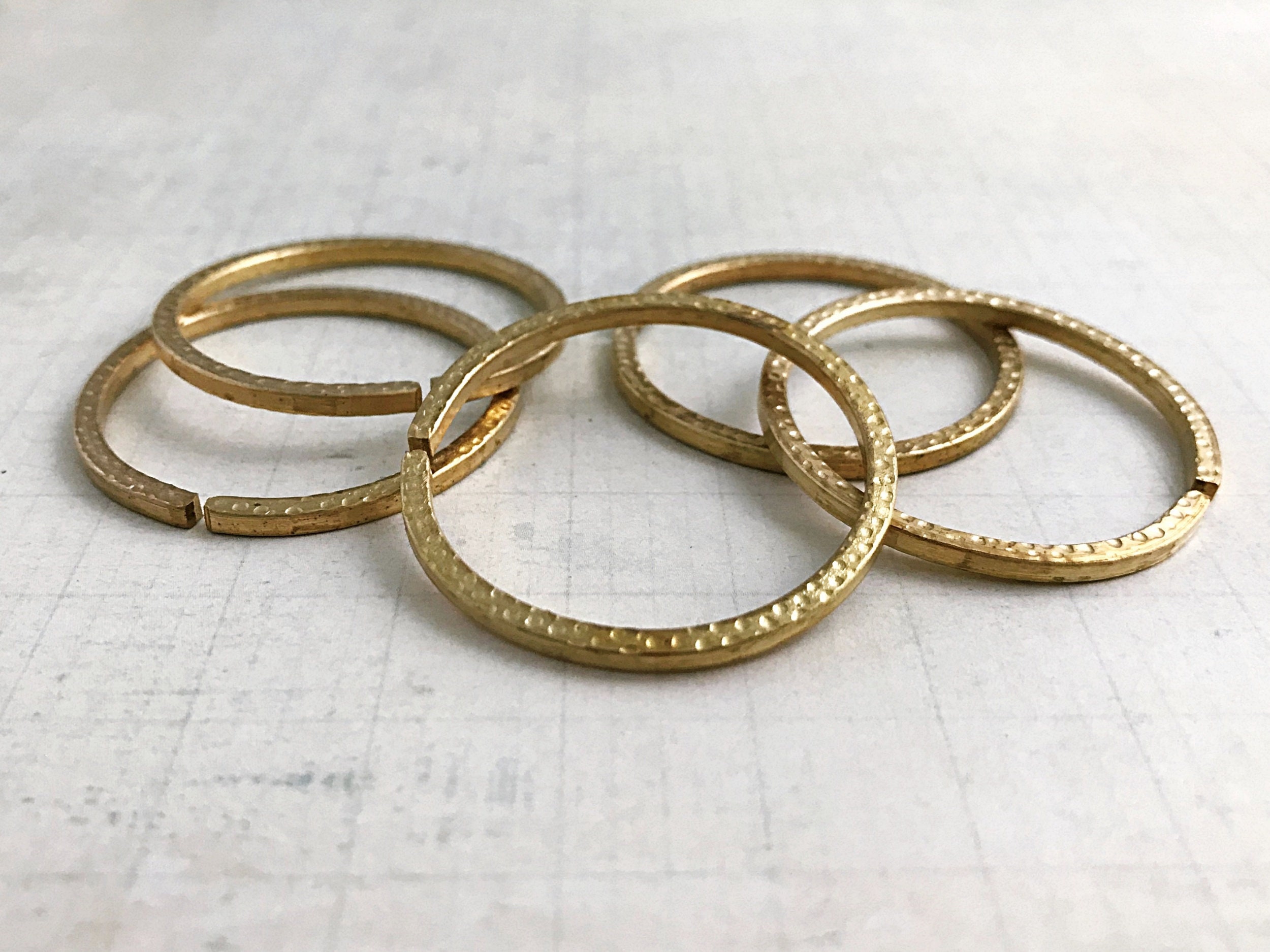 Large Hammered Brass Rings 11/8 29 Mm I.D. X 12 G Etsy