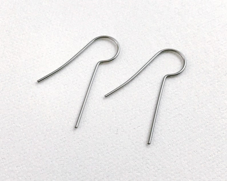21 G Stainless Steel Fish Hook Ear Wires. Straight Leg Silver Etsy