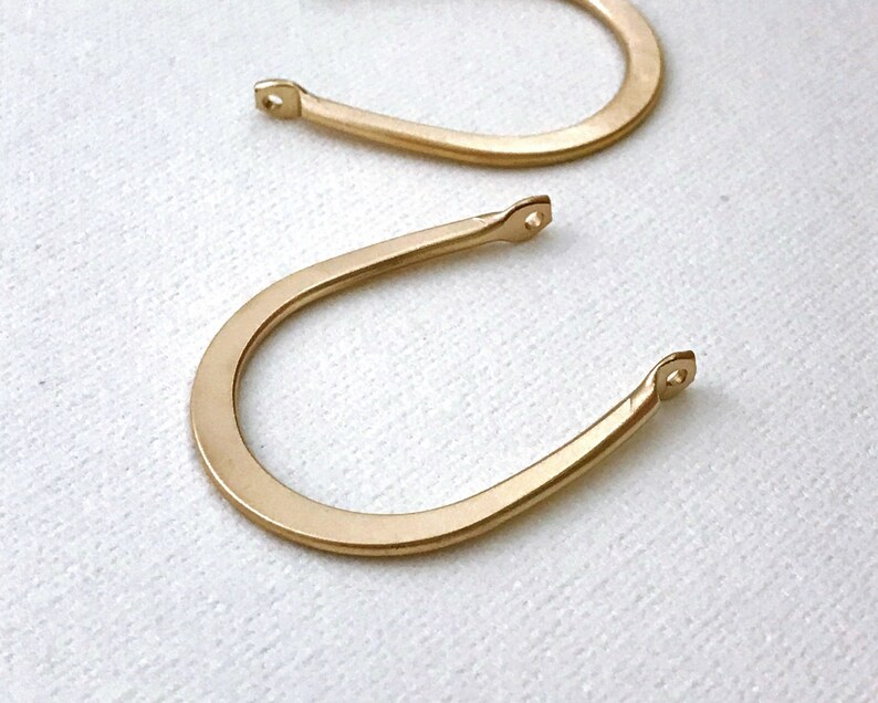 Heavy Hammered Horseshoe. Hoop Earring Component. Open Wire Etsy