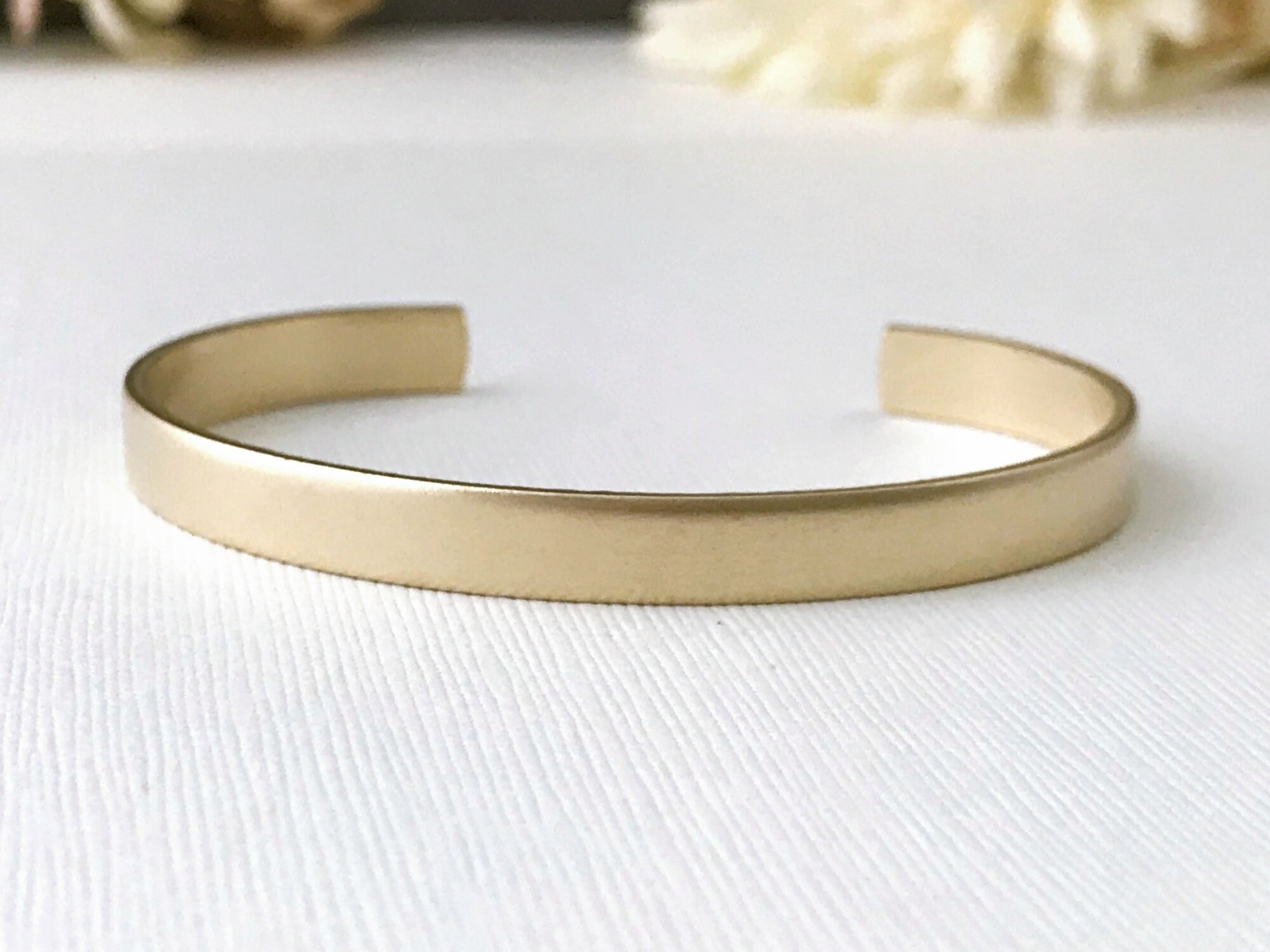 Brass Cuff Bracelet. 1/4 6.35 mm x 14 Gauge. Narrow Etsy