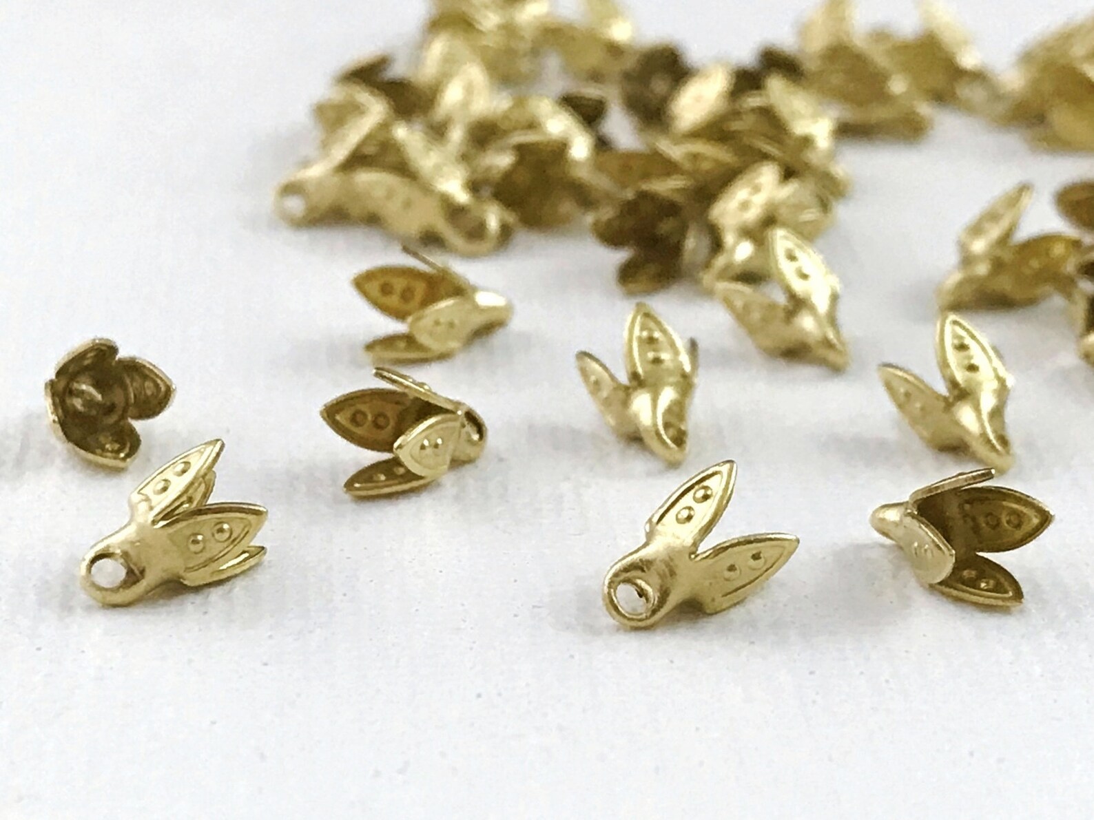 3 mm Tiny Bell Caps. Four Petal Bead Top. Beading End Caps Etsy
