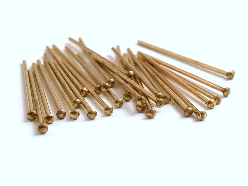 1 20 G Half Ball Brass Head Pins. 1.5 Mm .060 Etsy