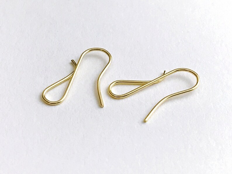 16 Mm Gold Plated Fish Hook Earring Wires. Small Delicate Etsy