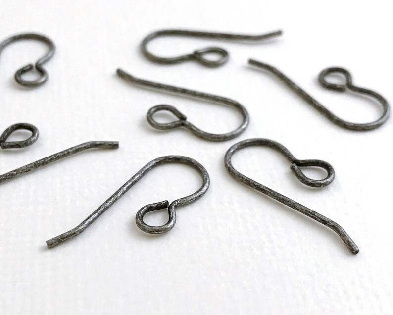 19 mm 3/4 Antique Silver Fish Hook Ear Wires. Dark Etsy