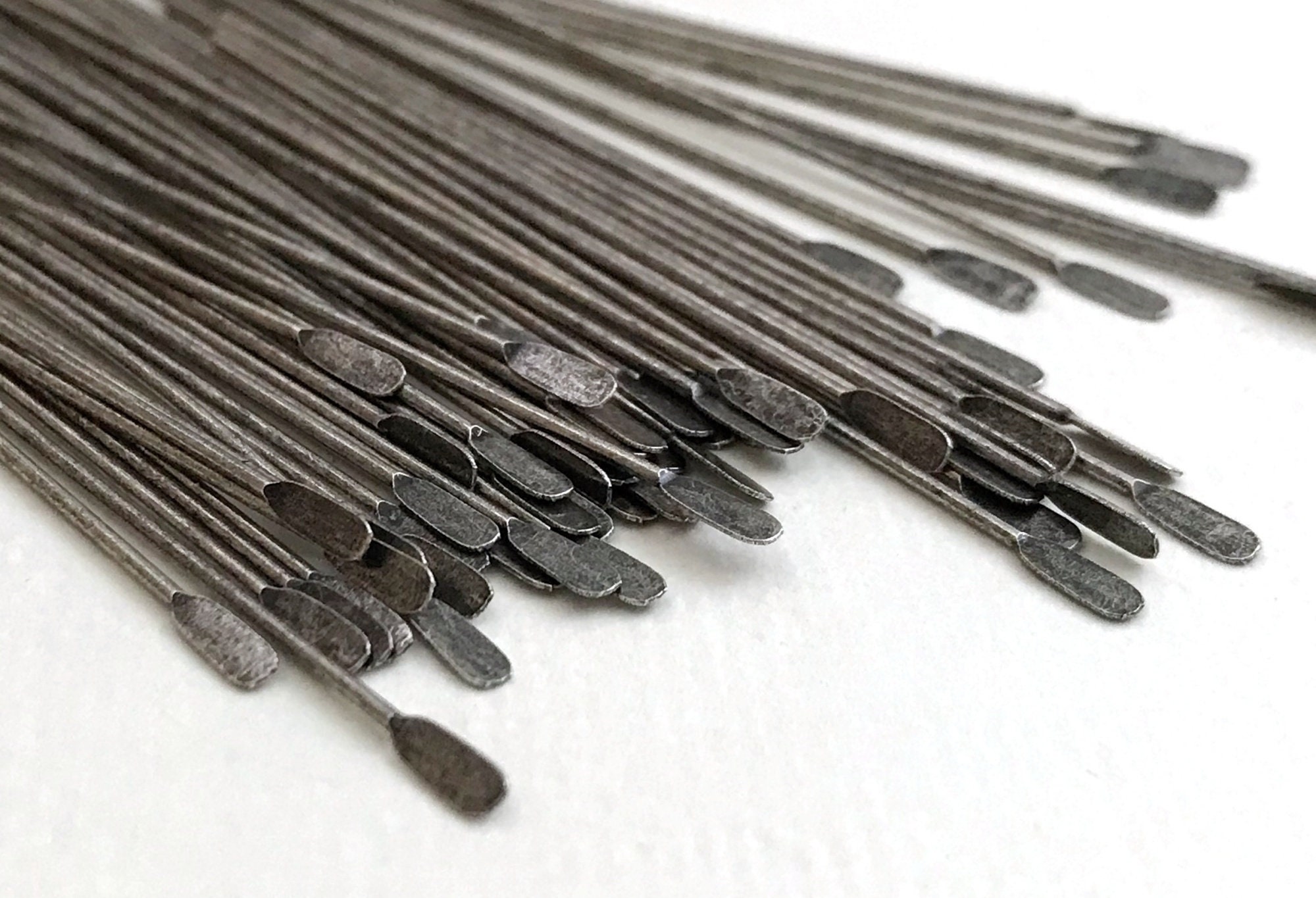 Antique Silver Hammered Pins. Dark Oxidized Silver Black | Etsy