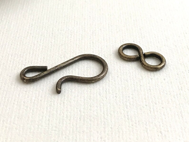 4 Sets Large Antique Brass Hook & Eye Clasp. Dark Ox Brown Etsy