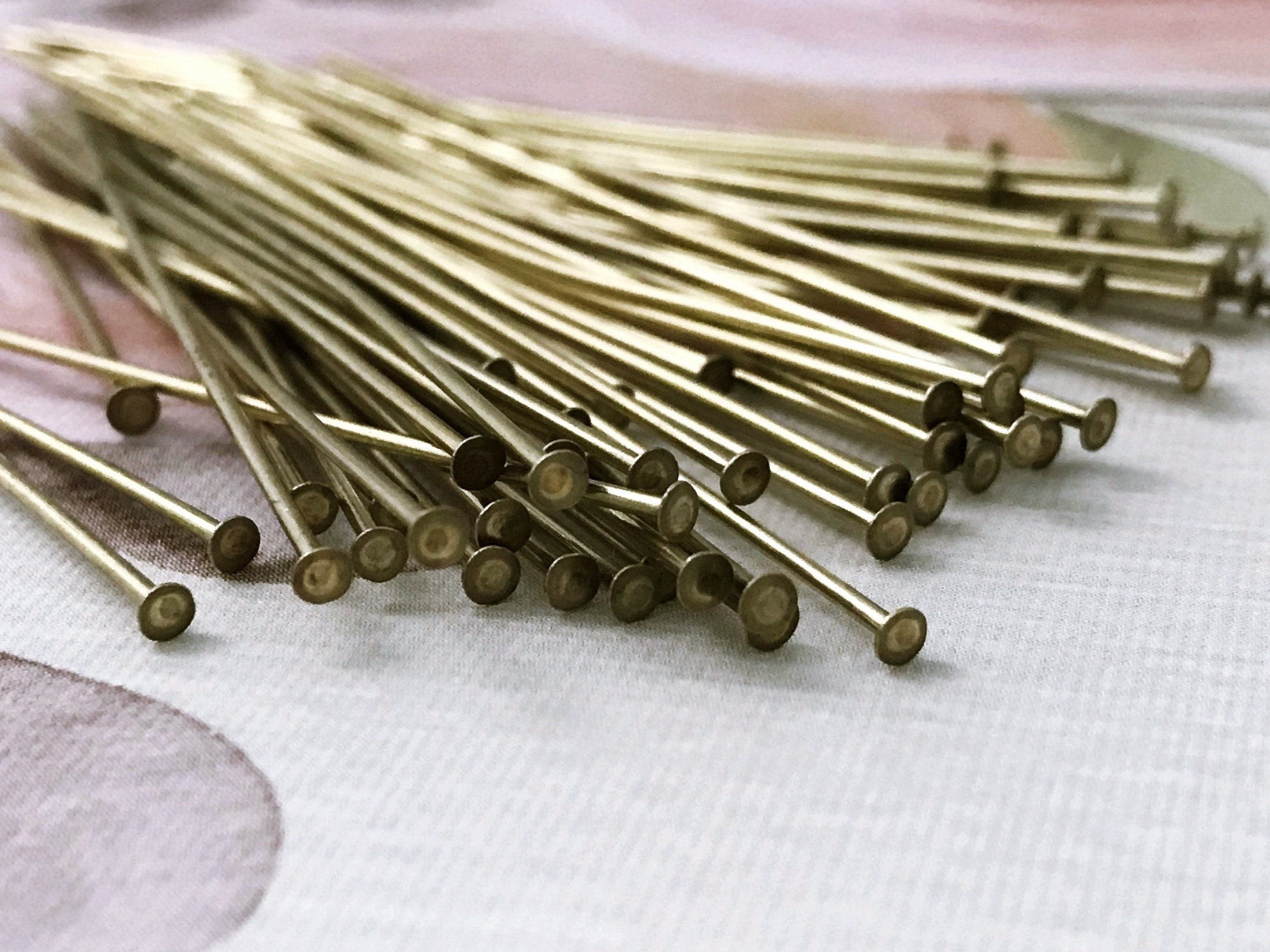2 21 G Brass Head Pins. 2 mm Large Head x 51 mm Long. Etsy