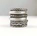 Silver Stacking Rings. 6 Adjustable Stackers. Sterling Silver Ox Finish Ring Stack. Expandable. Plated Vintage Brass. US 5-1/2 to 7-1/2 Max 