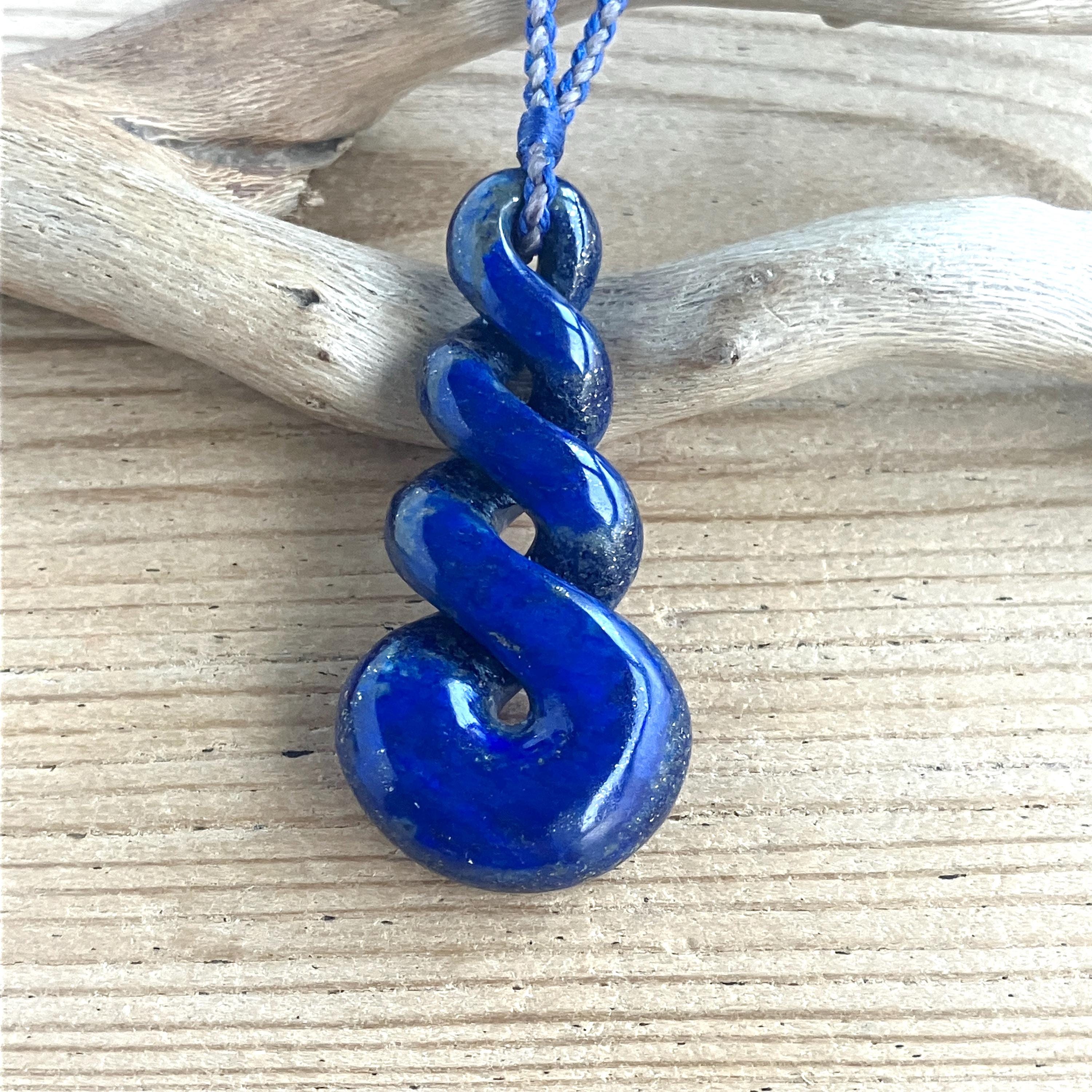 ラピスラズリ インフィニティ トリプルツイスト ペンダントネックレス
