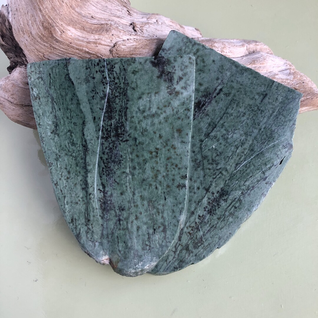 New Zealand Pounamu Greenstone Rough Specimen Carving Slice Etsy