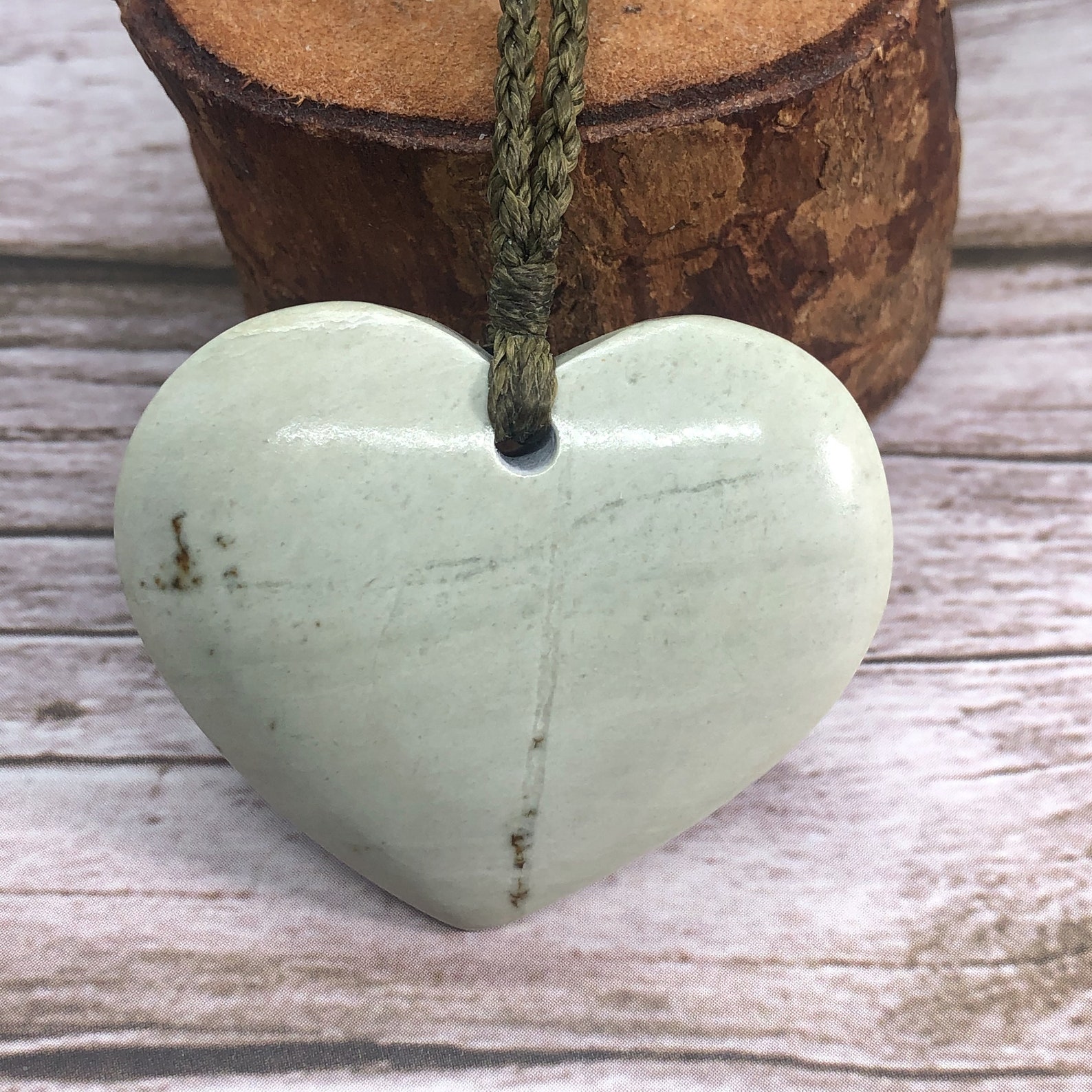 New Zealand Pounamu Jade Greenstone Heart Pendant / Necklace | Etsy