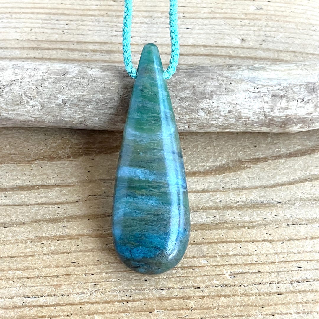 Obay Rocks New Zealand Obay Stone Golden Bay Stone Drop Pendant Necklace 61 Mm ...