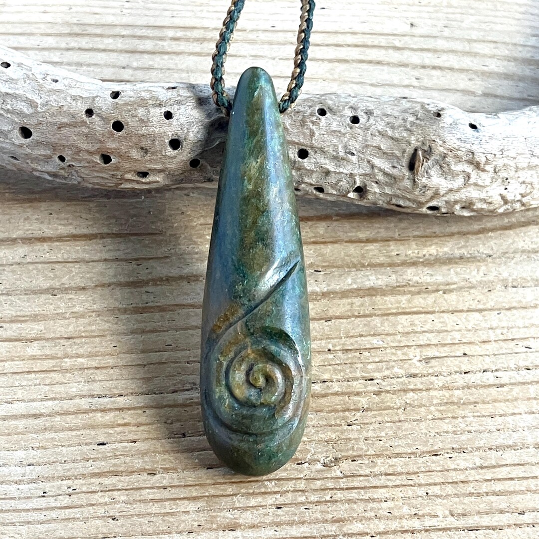 Obay Rocks New Zealand Obay Stone Golden Bay Stonedrop & Koru Pendant Necklace 65 ...