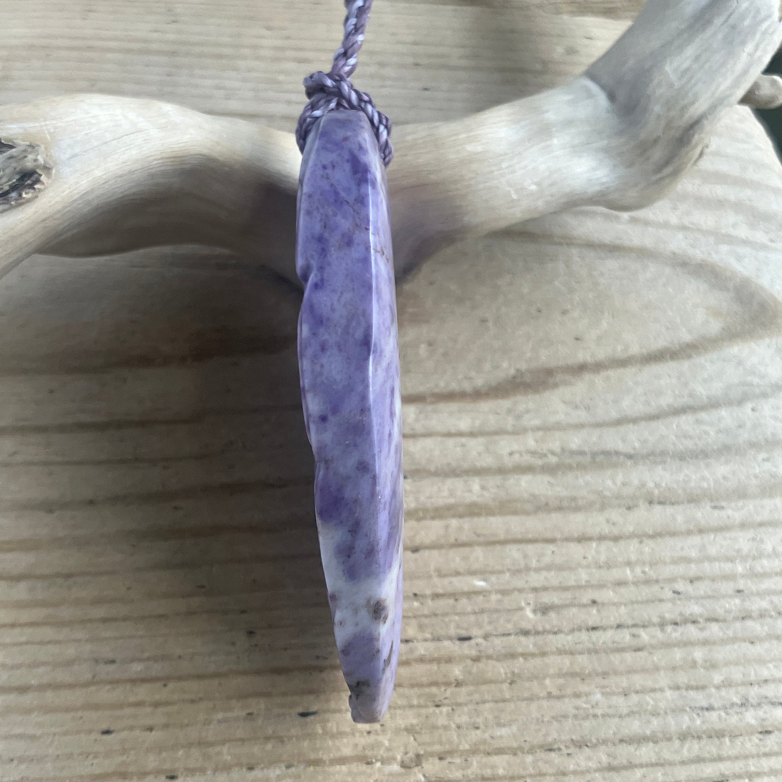 Collier En Jade Lavande De Turquie, 220 Carats, Sur Argent Massif 925 - Création Maison Unique